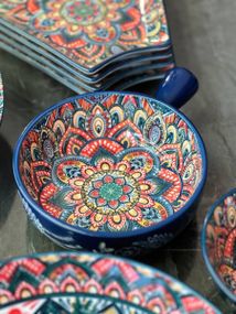 Салатник Olens Мальований 8030-454 20.5х15.5х6 см 500 мл чорний