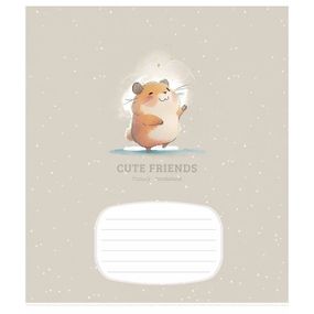 Зошит учнівський "Cute friends" 012-3292K-4 в клітинку, 12 аркушів