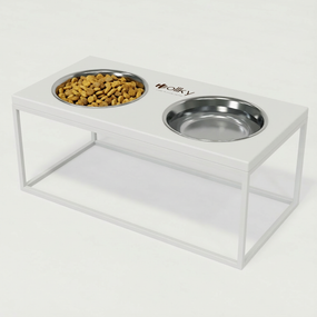 Миски на подставке для больших собак Hollky Base XL20 (2 × 1,8 л) BXL20-522620-WHWH