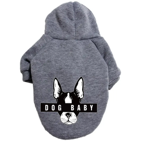 Толстовка для собак на флисе Dog baby серого цвета размер  M