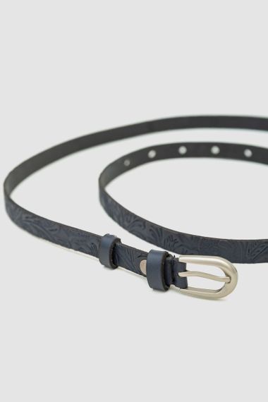 Ремінь жіночий тонкий, колір темно-синій, 196R15Y0W16 | Зображення 3