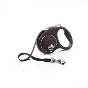 Повідець-рулетка Flexi для собак Black Design стрічка чорна розмір S 5 м/15 кг