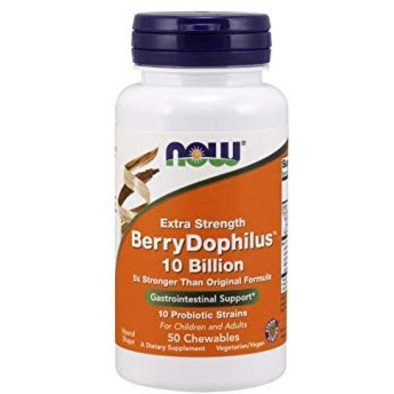 Пробіотик NOW Foods Berry Dophilus, 10 Billion 50 Chewables Berry Flavor