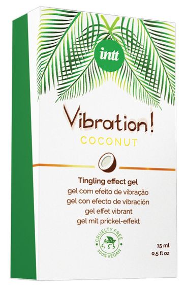 Рідкий вібратор Intt Vibration Coconut Vegan (15 мл) — інтимний збуджуючий гель з ефектом вібрації, кокосовий аромат, 100% вегансь | Зображення 3