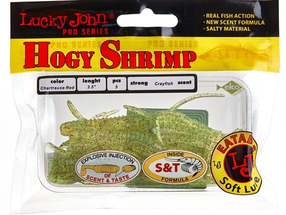 Виброхвосты съедоб. искусст. LJ Лаки Джон Pro Series HOGY SHRIMP 3.5in (08.90)/S15 5шт. | Зображення 1