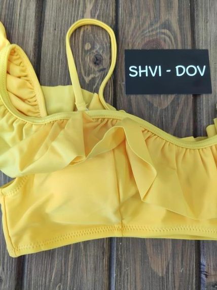 Раздельный купальник полосатый низ и желтый однотонный верх cupshe, размер S | Зображення 7
