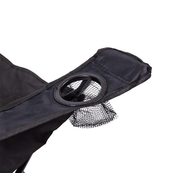 Крісло розкладне туристичне 50х80х80 см для відпочинку, пікніка, риболовлі з підстаканником Чорне | Зображення 5