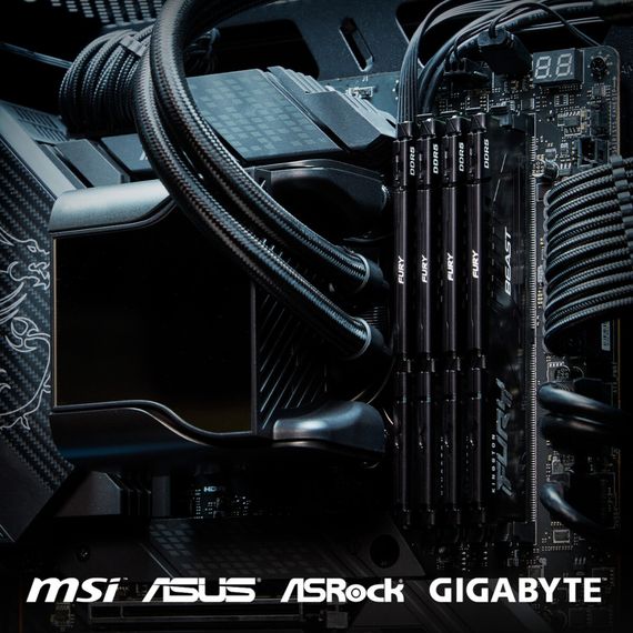 Модуль пам'яті для комп'ютера DDR5 64GB (2x32GB) 5200 MHz Beast Black Kingston Fury (ex.HyperX) (KF552C36BBEK2-64) | Зображення 9