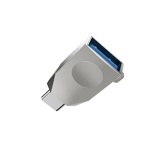 Адаптер Hoco UA9 OTG перехідник USB 3.0 Type - C to USB - Silver | Зображення 1