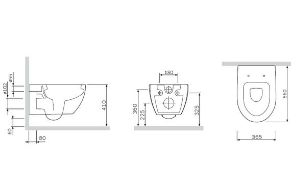 Унітаз AM.PM Bliss L без сидіння (C531739WH) | Зображення 1