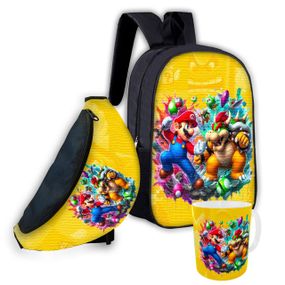 Набір дитячий Супер Маріо рюкзак рюкзак 36х27см сумка-бананка, кружка з принтом для хлопчика (01562)