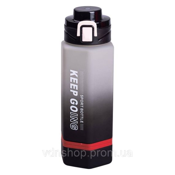 Пляшка для води 650 мл пляшечка з поїлкою для спорту та школи 23 см Keep Going Чорна HP-14-47B