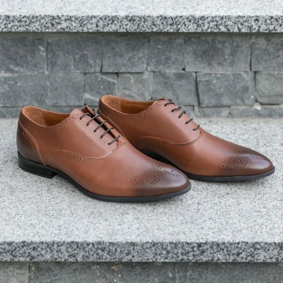 Світлі броги, туфлі з гострим носком 44 розмір | Зображення 1