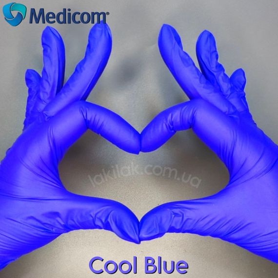 Перчатки нитриловые Medicom Cool Blue размер S 3,5гр (синие) 100 шт