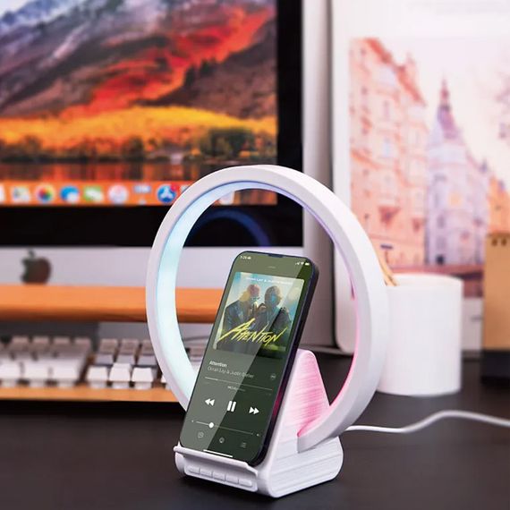 БЗП WIWU Wi-W021 2 in 1 Wireless Charger+Bluetooth Speaker White | Зображення 4