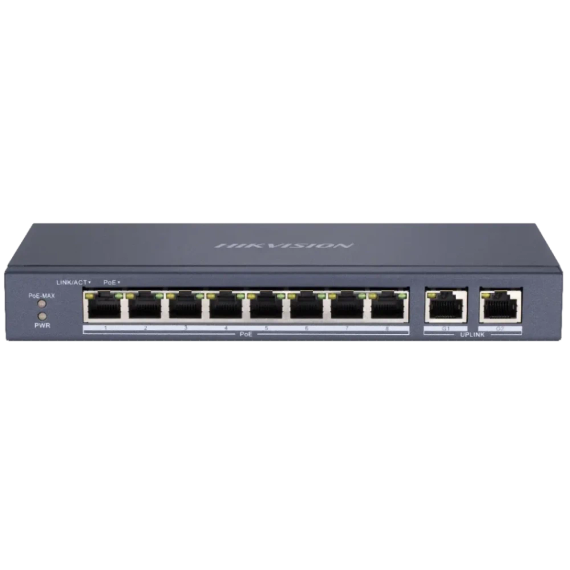 Hikvision DS-3E0310P-E/M(B) PoE Комутатор 10 портів некерований