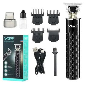 Машинка для стрижки с триммером VGR V-170 для волос, усов и бороды, беспроводная со сменными насадками