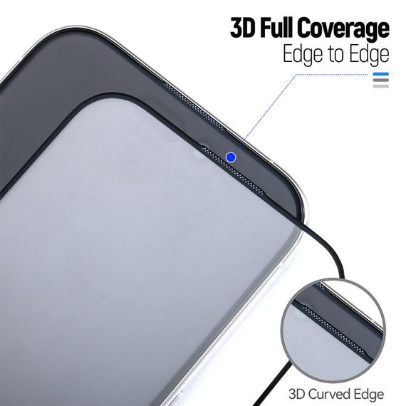 Захисне 3D скло Blueo Hot Bending для Apple iPhone 15 Pro Max (6.7") Чорний | Зображення 1