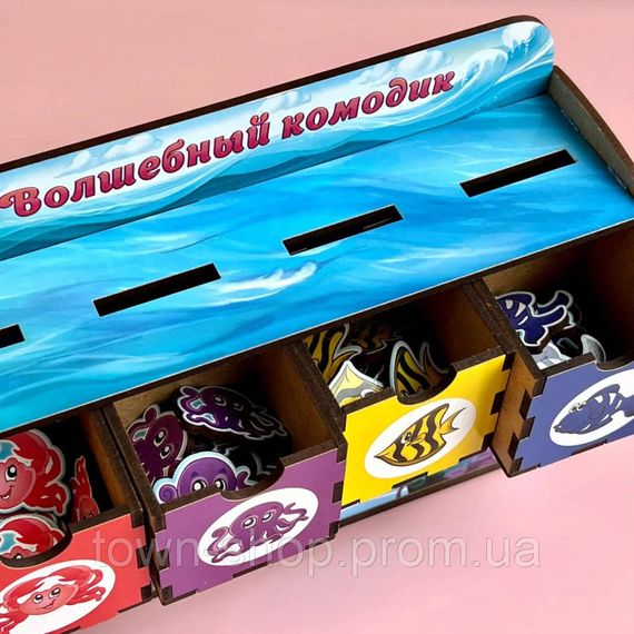 Деревянная настольная игра "Морские жители-1" Ubumblebees (ПСД003) PSD003 сортер-комодик | Зображення 8
