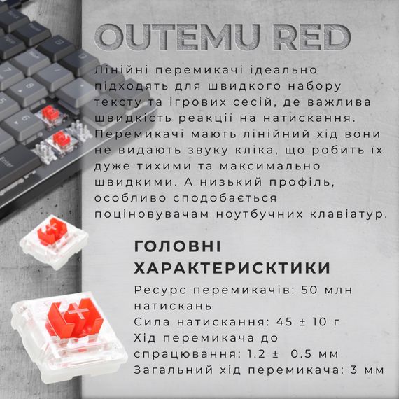 Клавіатура GamePro MK145R Red Swich Low Profile USB Dark Gray (MK145R) | Зображення 5