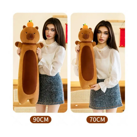 М'яка іграшка Капібара Батон із мандаринкою 72 см, стильна іграшка обіймашка для дітей | Зображення 7