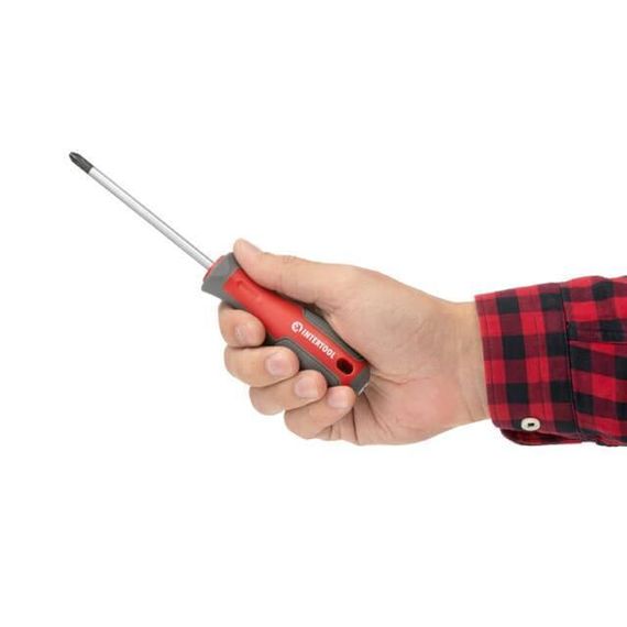 Викруткa хрестова PZ2*100 мм, Cr-V INTERTOOL VT-3333 | Зображення 3