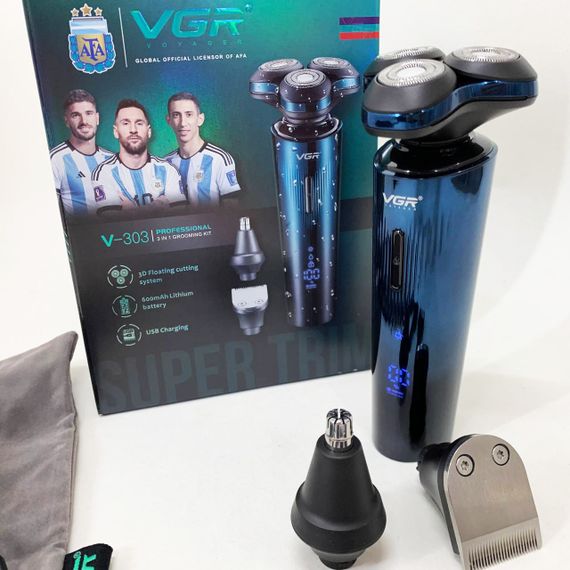 Бритвы электрические VGR 3 в 1 V-303, Профессиональная электробритва бритва для бороды JN-76 | Зображення 7