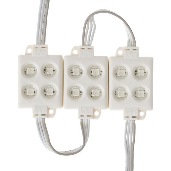 Цветной LED модуль на магните 220V 0.96W SMD 5050 RGB IP65 (BY-015/4) | Зображення 1