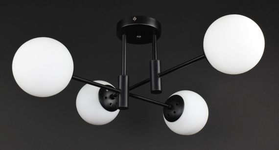 Люстра стельова на 4 лампочки 27759 Чорний 26х65х65 см. | Зображення 3