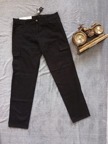 Чоловічі чорні штани з карманами 56