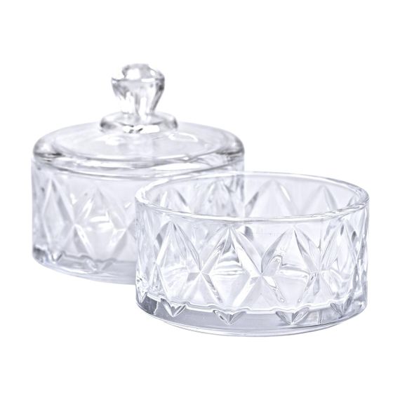 Цукерниця скляна з кришкою Ø 10 см дворівнева HP-YH-79 | Зображення 3