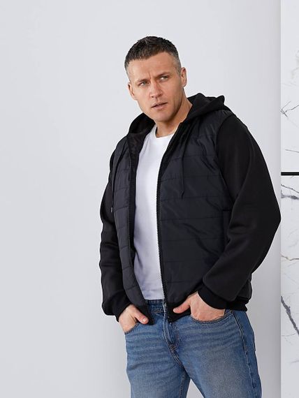 Мужская легкая весенняя куртка-бомбер утепленный VL056 цвет черный, размер 46/48 | Зображення 1