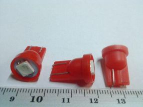 Лампа світлодіод б/ц 12V W5W T10 1SMD червона