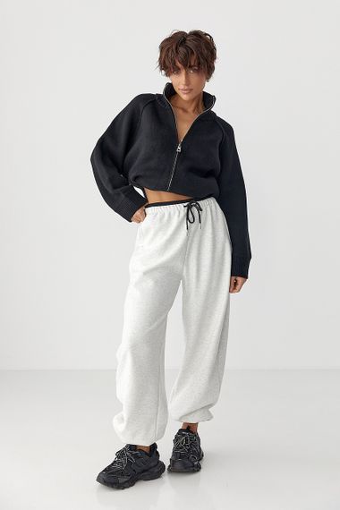 Широкі спортивні штани з начосом - світло-сірий цвет, XL (є розміри) | Зображення 2