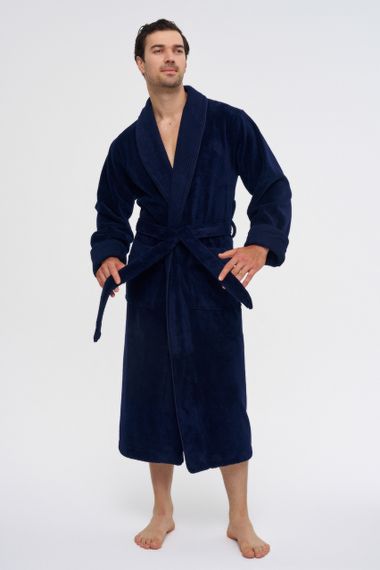 Мужской халат Nusa 1161 Тёмно-синий XL | Зображення 3