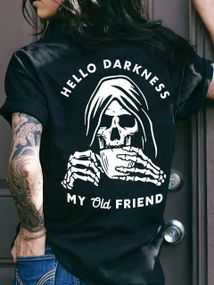 Футболка женская с принтом повседневная S Черная