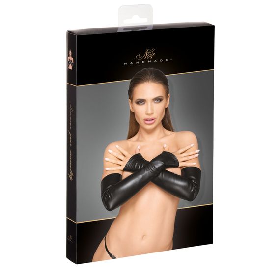 Митенки Noir Handmade F213 Elastic eco leather fingerless gloves, XL, экокожа | Зображення 2