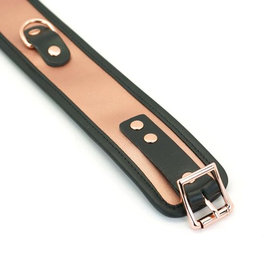 Широкий нашийник з повідцем Liebe Seele Rose Gold Memory Collar with Leash, натуральна шкіра sexstyle | Зображення 4