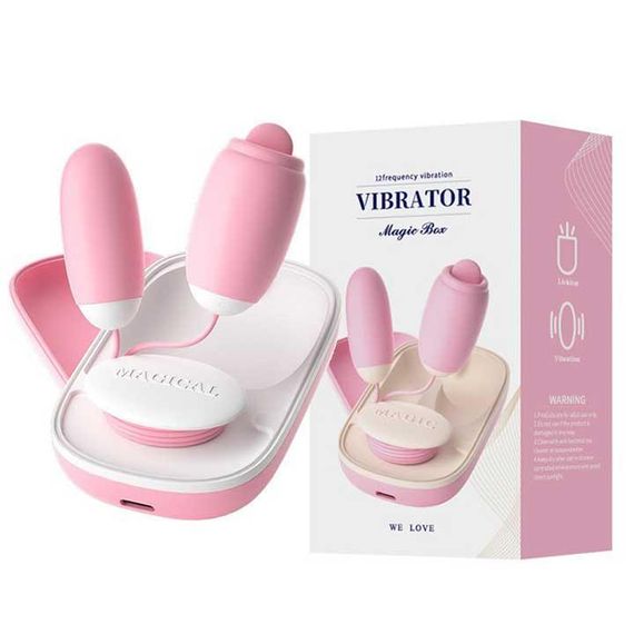 Двойное виброяйцо с языком Laile Magic Box USB  20 режимов – Вибраторы