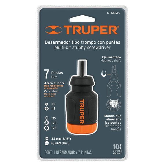 Отвертка держатель мини Truper 7 бит в комплекте (DTROM-7) | Зображення 2