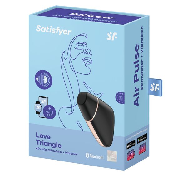 Вакуумний кліторальний стимулятор Satisfyer Love Triangle Black з керуванням через інтернет | Зображення 6