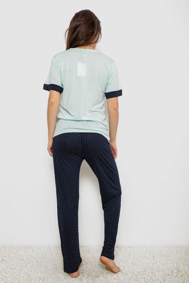Пижама женская с принтом  -уценка, цвет мятный, 243R2113-U-10 | Зображення 3