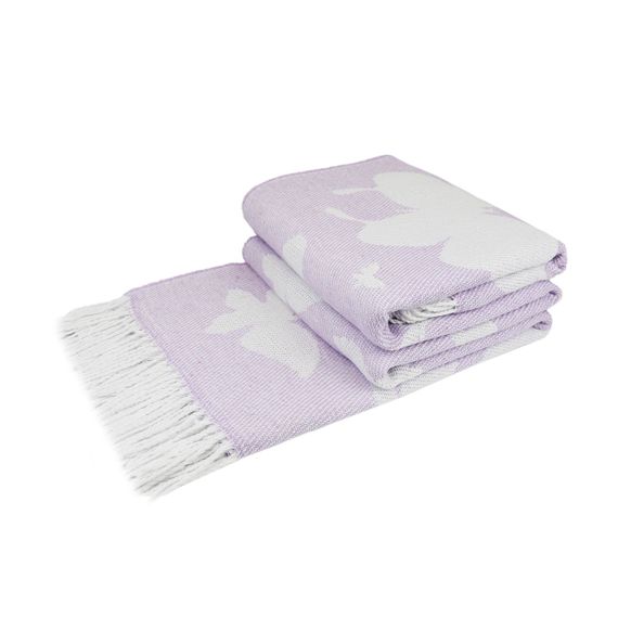 Ковдра бавовняна метелик фіолетовий LoveYou 140х200 см - тепло і затишок у будь-якій кімнаті. | Зображення 1