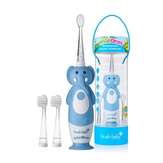Дитяча електрична зубна щітка Brush-Baby Sonic Toothbrush WildOnes (від 0 до 10 років) Слон