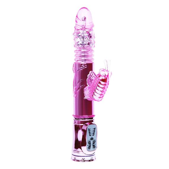 Вібратор - Throbbing Butterfly Rotating Vibrator Pink, 29 см Sex Aura | Зображення 7