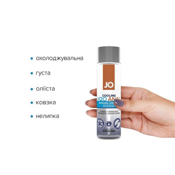 Анальна змазка JO ANAL H2O — COOLING (120 мл) охолоджувальна, на водній основі sexstyle | Зображення 1