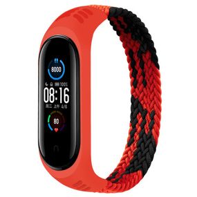 Ремешок для фитнес браслета BeCover Elastic Nylon Style для Xiaomi Mi Smart Band 5/6 (Size M) Black-Red