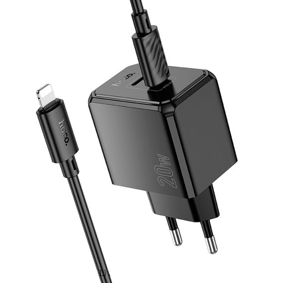 СЗУ HOCO CS16A, 1xUSB-C+1xLighting, PD20W, Black | Зображення 3