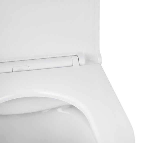 Унітаз підвісний безобідковий Kroner Harz WHI493736 RIMLESS з сидінням Slim Duroplast / Soft-close / Quick rel | Зображення 6