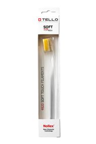 Зубна щітка Tello 4920 Soft White, d 0.12mm, жовтий